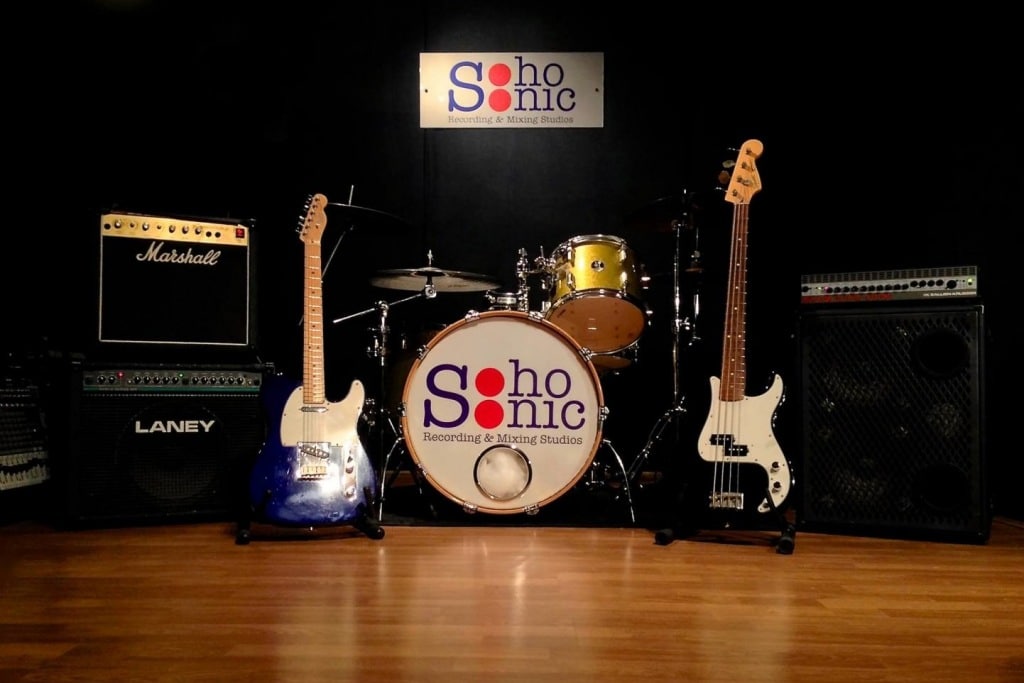 Live room at Soho Sonic recording studio.