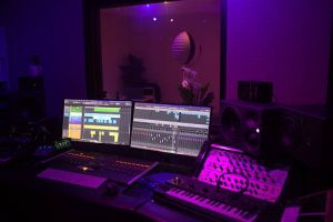 Recording studio control room at Soho Sonic, Great Titchfield Street, Soho London