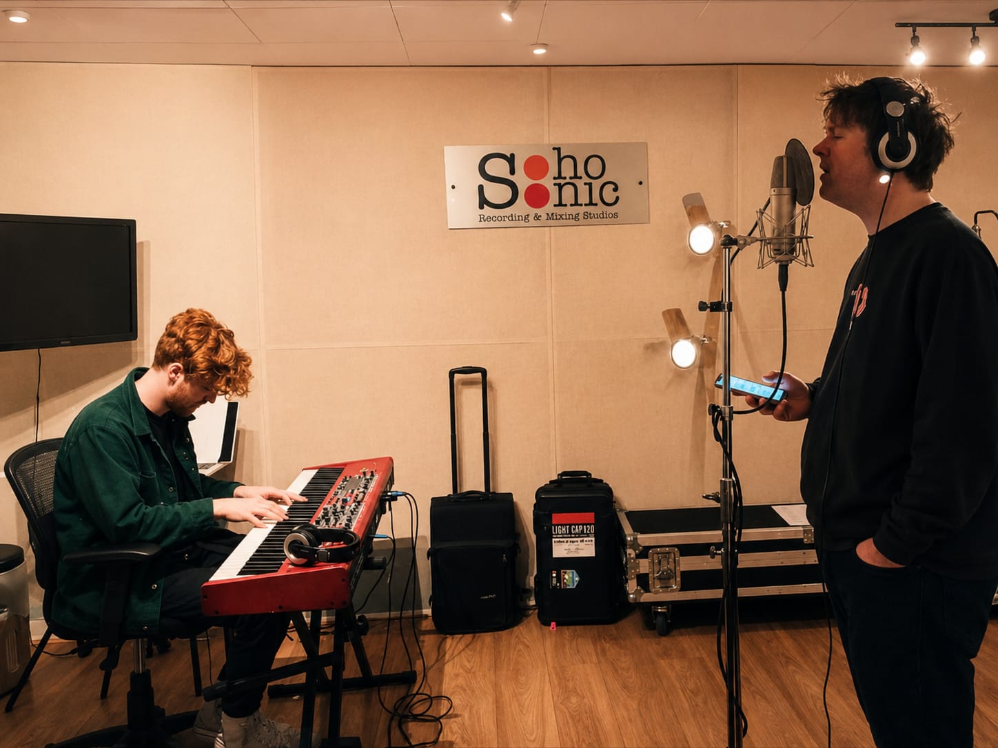 Lewis Capaldi recording vocals at Soho Sonic