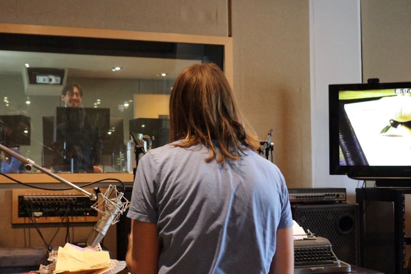 Sound designer working on film audio post-production