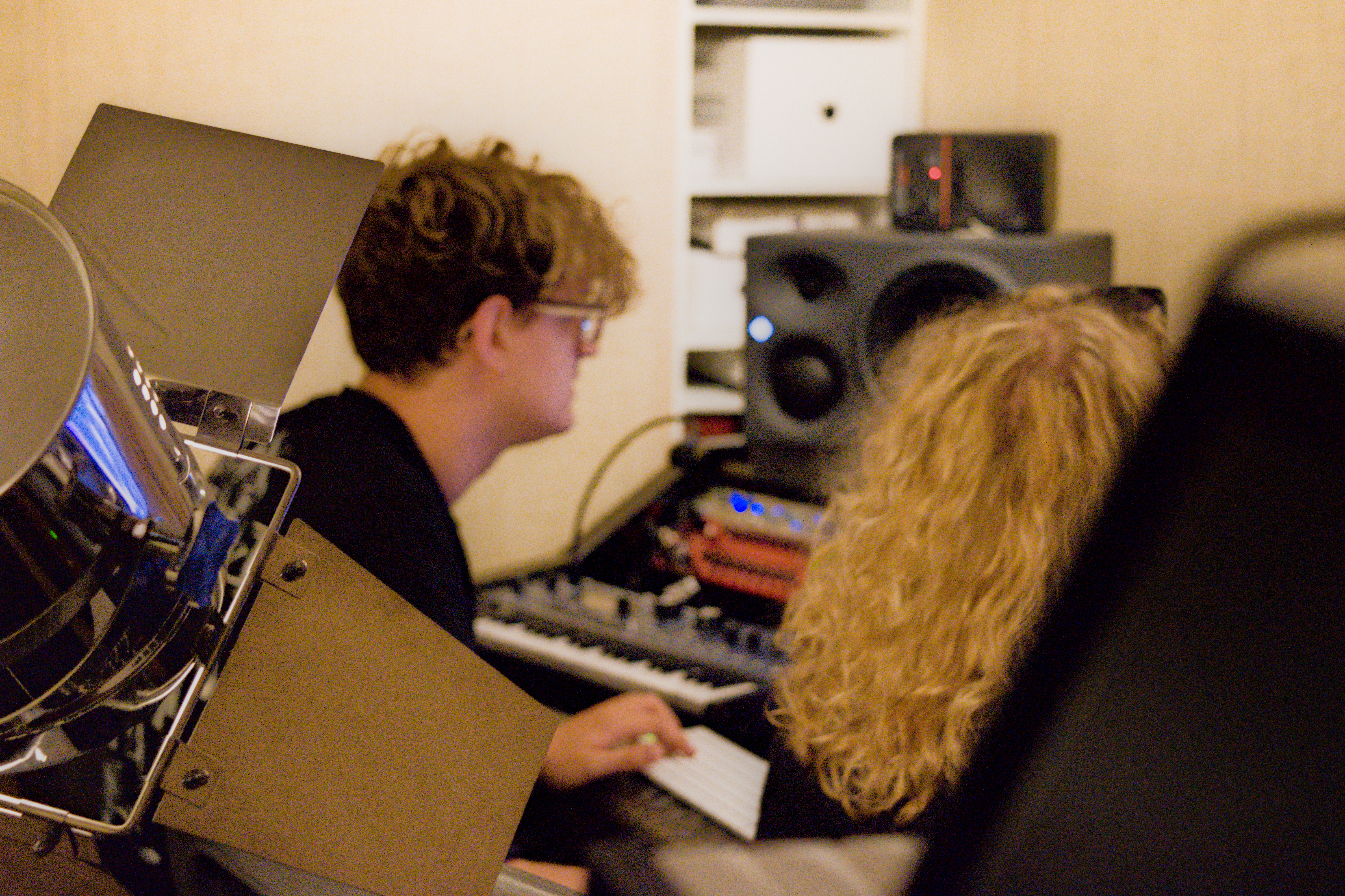 Music producer working with artist at Soho Sonic, London