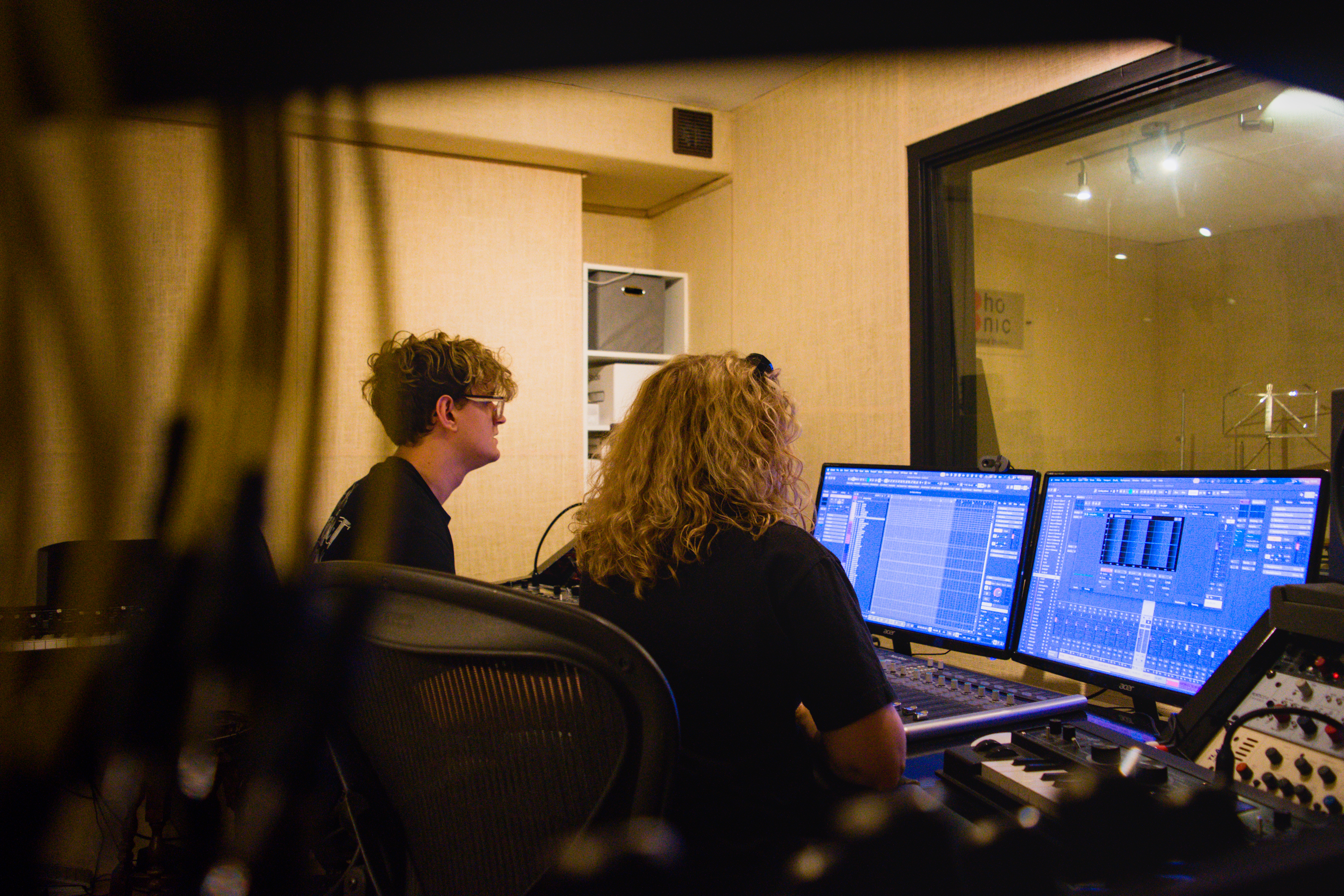 Music production session at Soho Sonic, central London